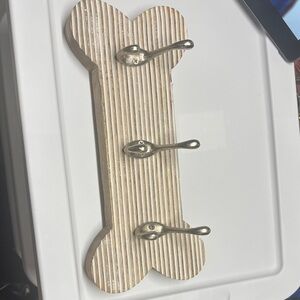 Bone-Shaped Wall Hook with Silver Accents